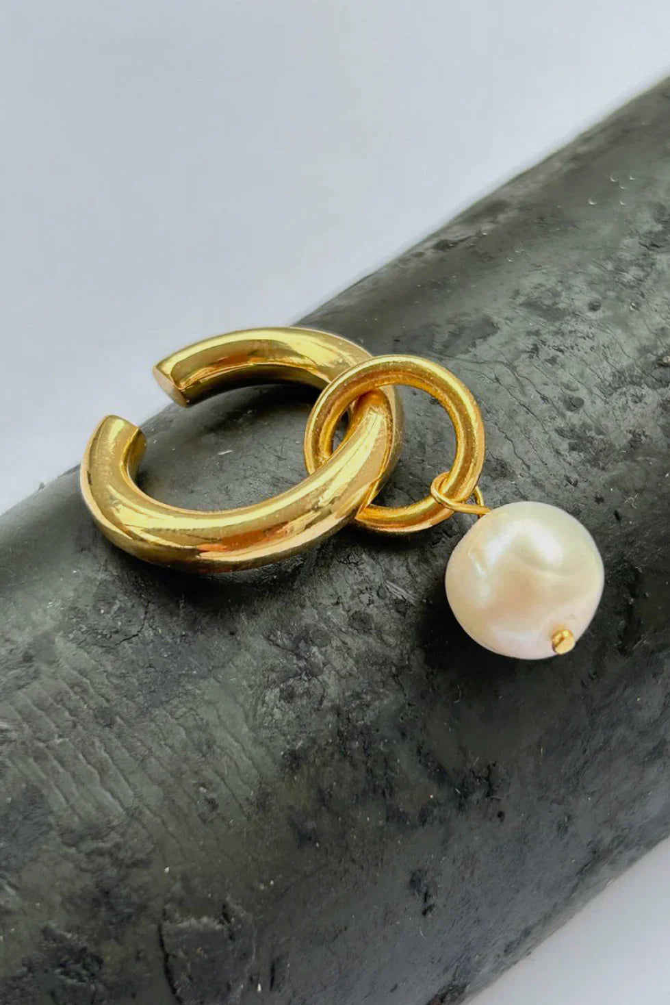 Ear Cuff P Ouro + Badulaque Pérola Ouro