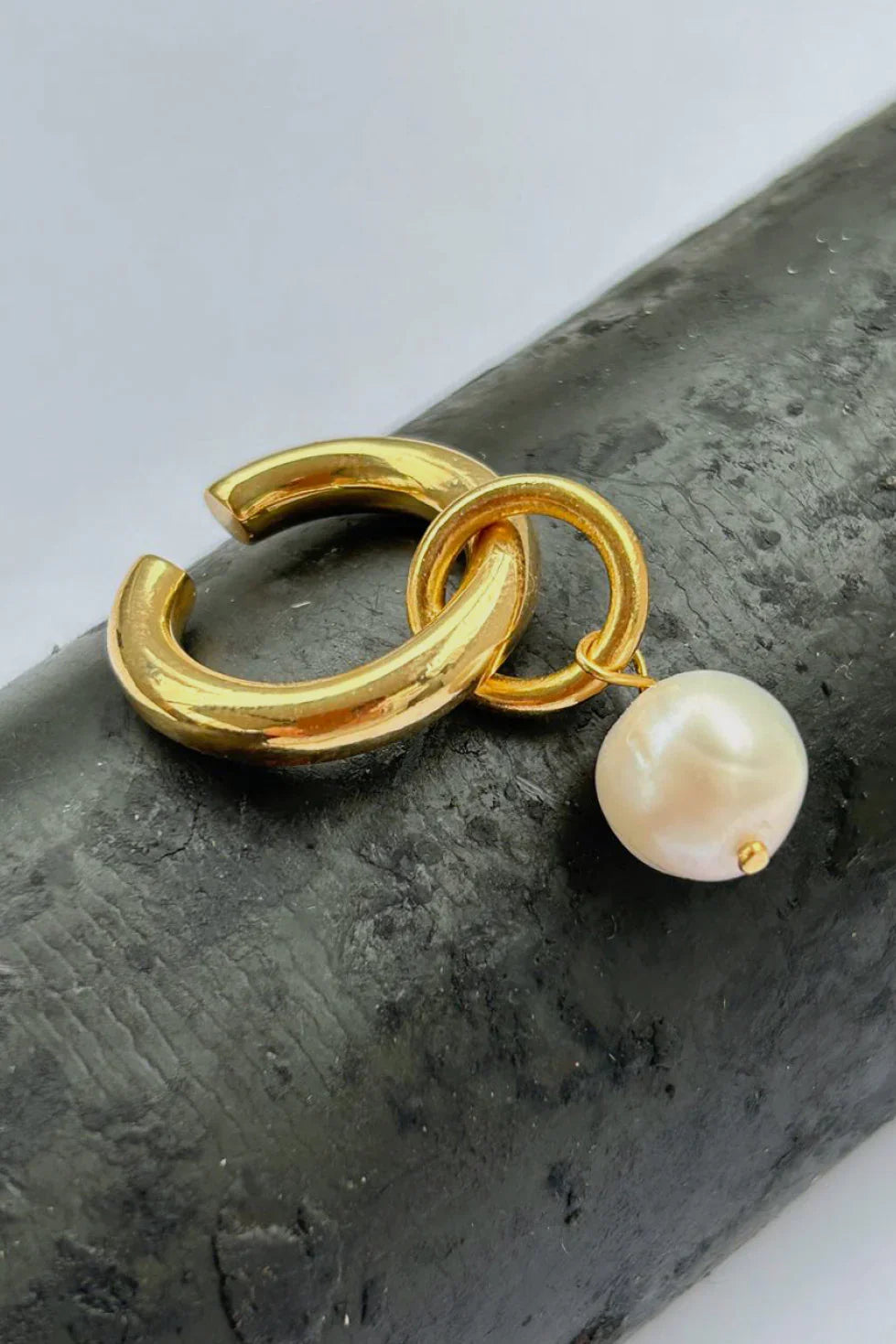 Ear Cuff P Ouro + Badulaque Pérola Ouro