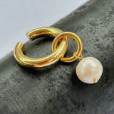 Ear Cuff P Ouro + Badulaque Pérola Ouro