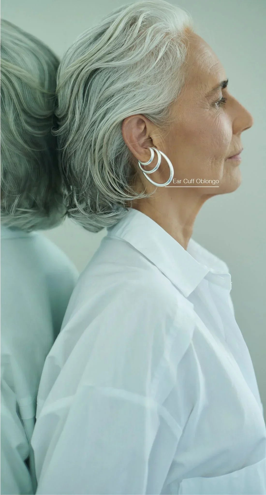 Ear Cuff Oblongo - Prata