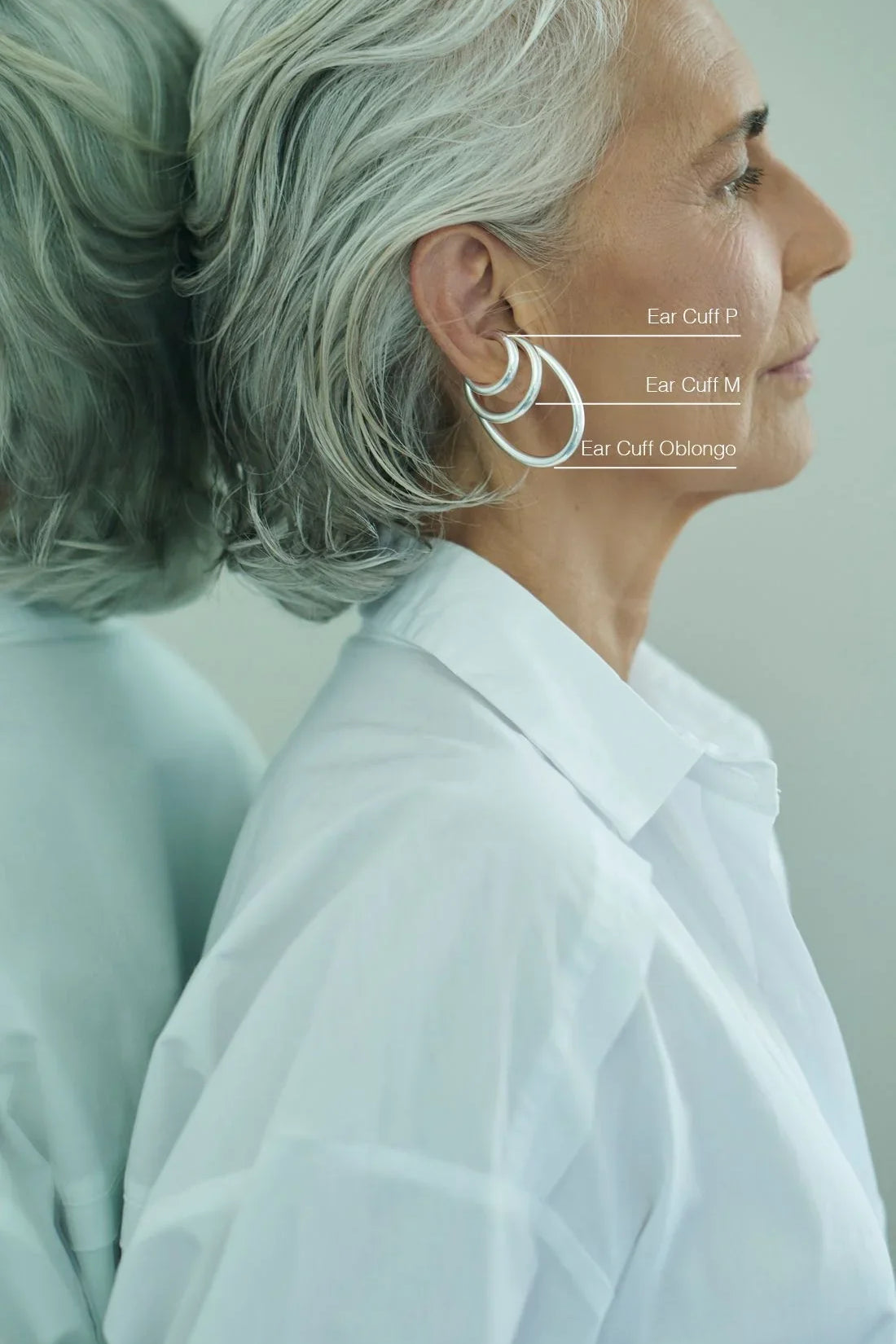 Mix 3 Ear Cuffs - Prata - P | M | Oblongo