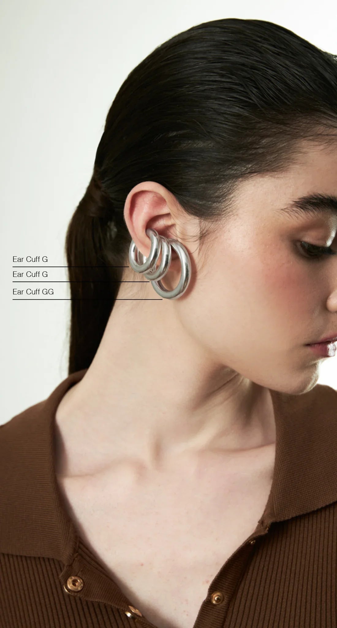 Mix 3 Ear Cuffs - Prata - G | G | GG