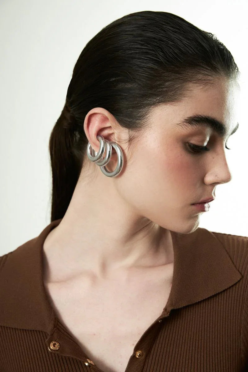 Mix 3 Ear Cuffs - Prata - G | G | GG