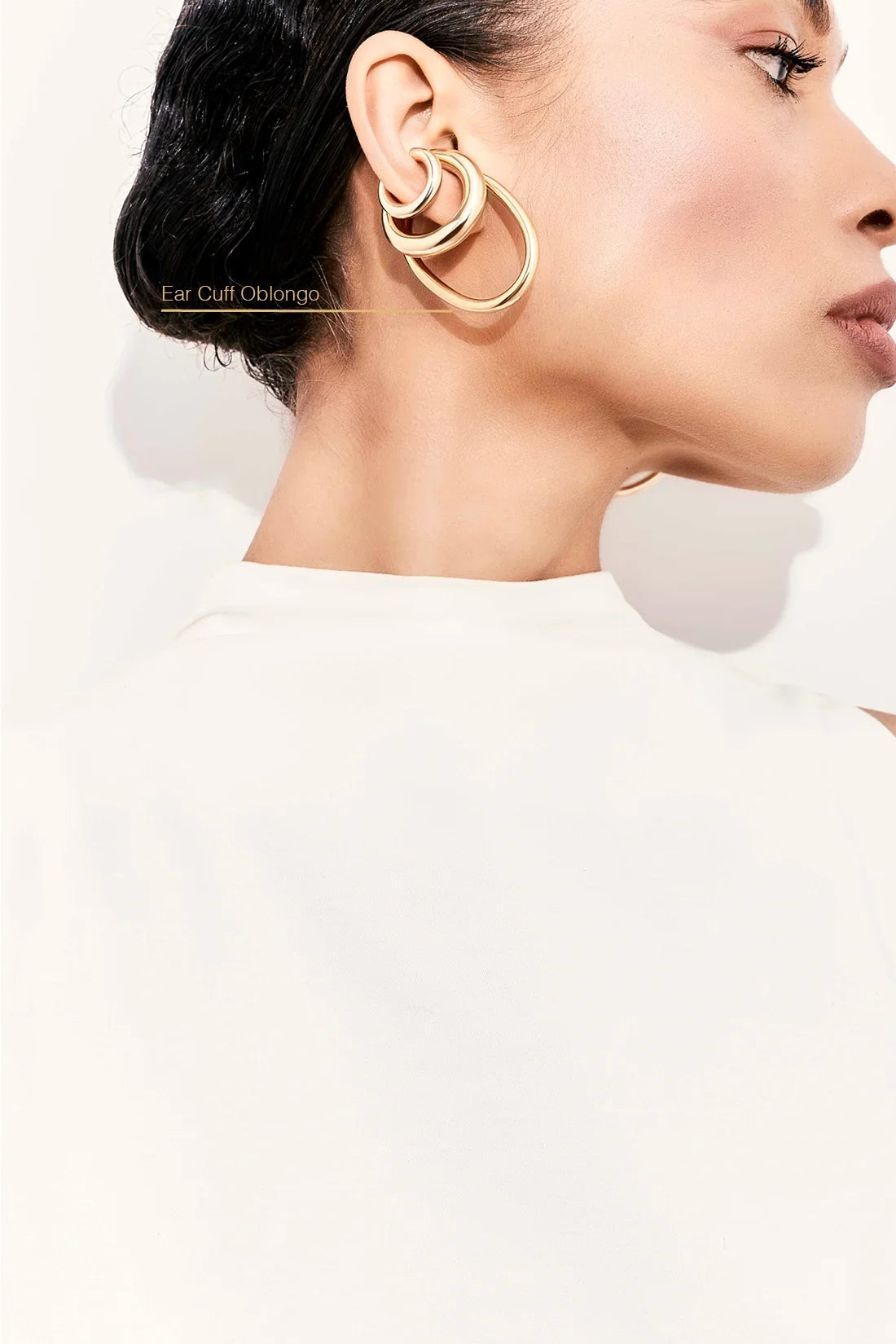 Ear Cuff Oblongo - Ouro