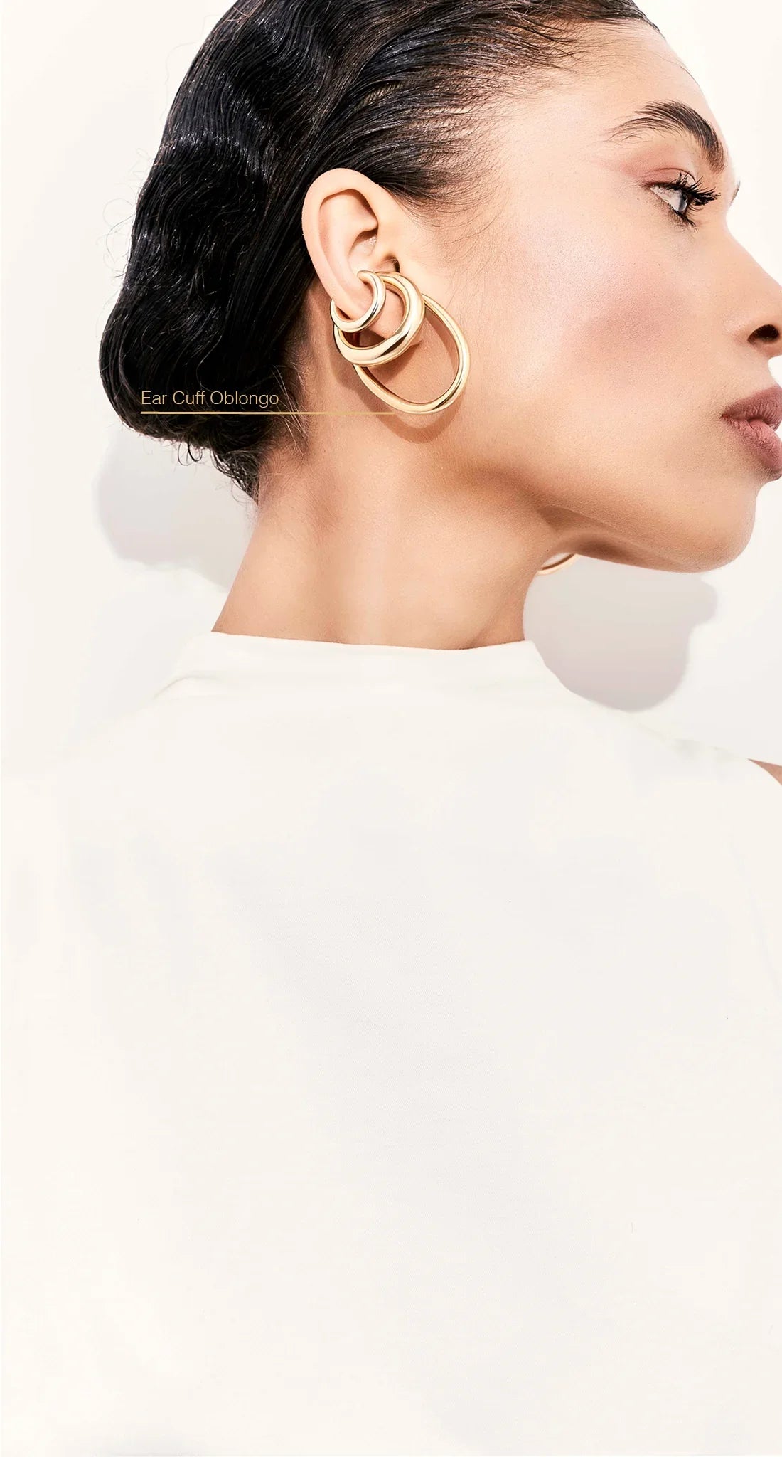 Ear Cuff Oblongo - Ouro